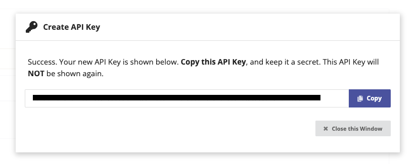 Copy API Key